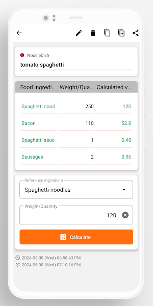 Recipe Calculator Screenshot 2