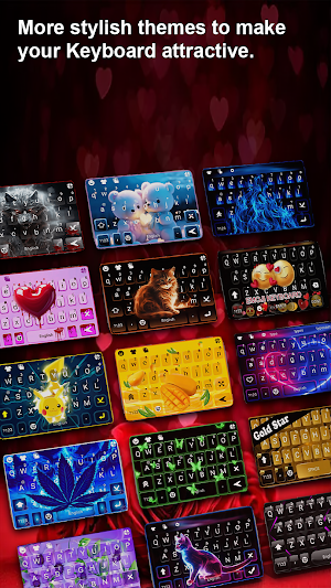 Stylish Red Rose Keyboard Screenshot 2