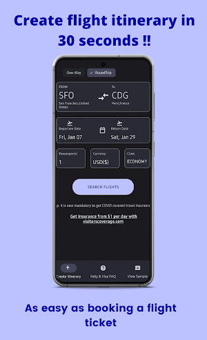 FlightGen Flight Itinerary App Screenshot 0