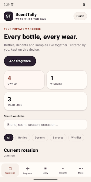 ScentTally: Fragrance Log Screenshot 0