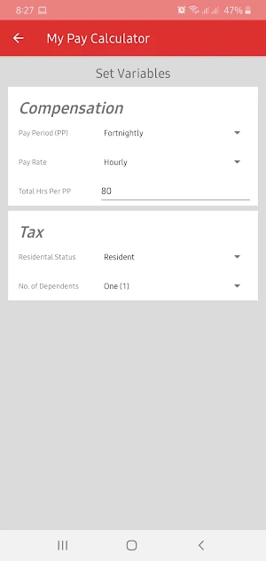 My Pay Calculator Screenshot 2