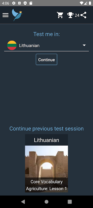 Lithuanian Language Tests Screenshot 0