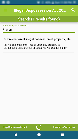 Illegal Dispossession Act 2005 Screenshot 3