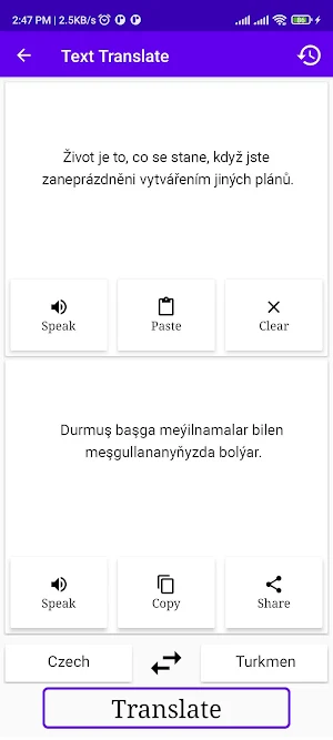 Czech To Turkmen Translator Screenshot 1