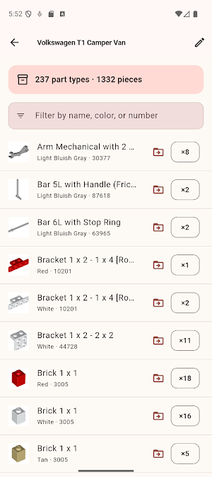 Brickbin: brick parts tracker Screenshot 3