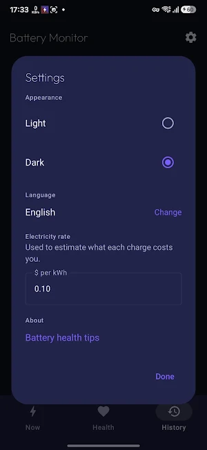 Battery Current Monitor Screenshot 1