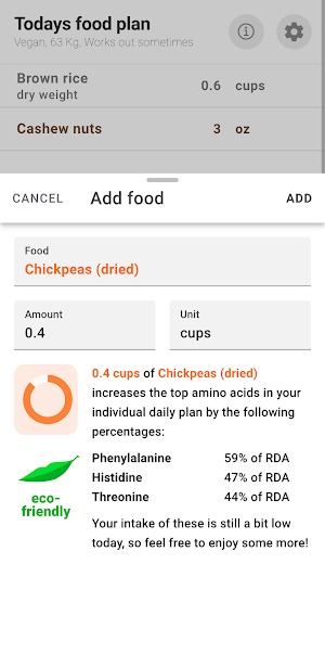 Protein Aid Screenshot 2