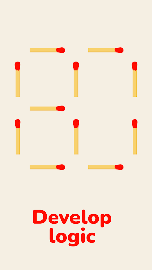 Math puzzle: Wood Matchsticks Screenshot 1