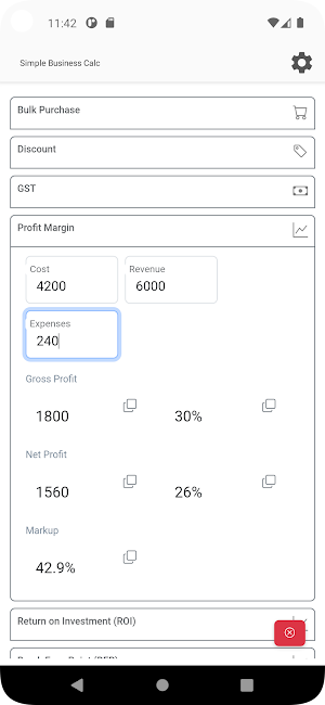 Simple Business Calculation Screenshot 1