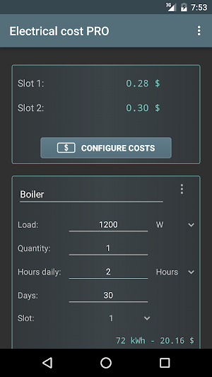 Electrical Cost Screenshot 0