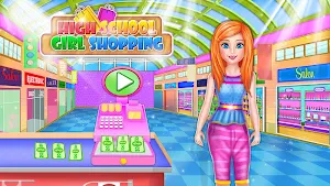 High School Girls Shopping: Cash register game Screenshot 0