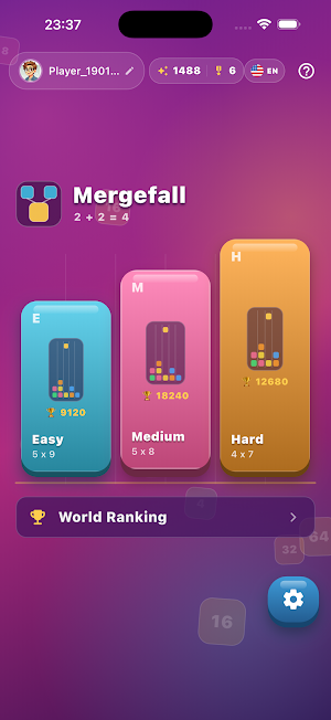 Mergefall: Number Drop Puzzle Screenshot 1