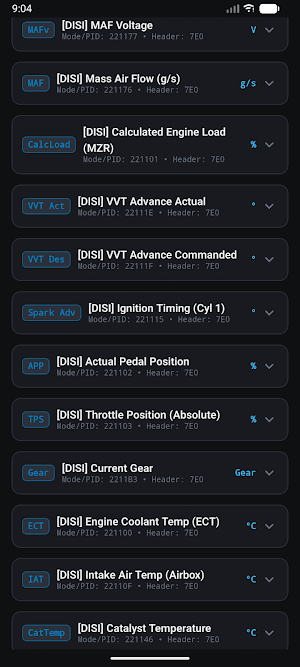DISI Link: Torque Pro Plugin Screenshot 2