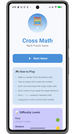 CrossMath: Math Puzzle Game Screenshot 0