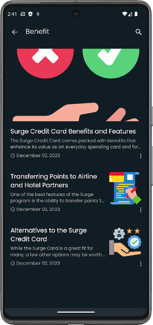 Surge Credit Card Details Screenshot 2