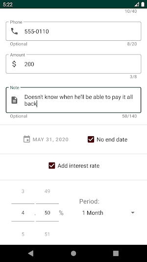 Loan Manager Screenshot 2