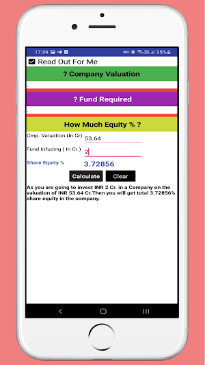 Equity Valuation Calculator Screenshot 3