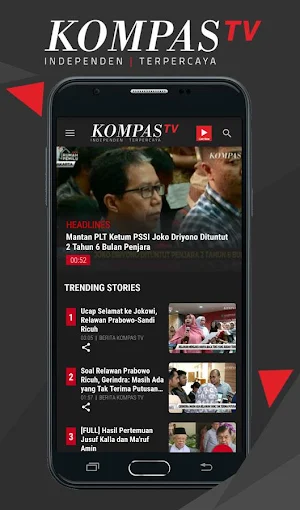 Kompas TV - Liputan Live Streaming & Video Berita Screenshot 0