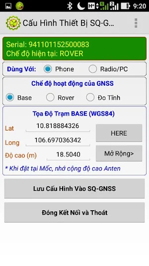 Ứng Dụng Cấu Hình SQ-GNSS Screenshot 0