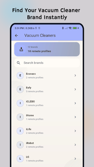 Vacuum Cleaner Remote Control Screenshot 1