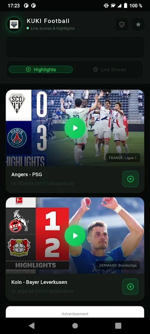 KUKI Football - Live Scores Screenshot 0