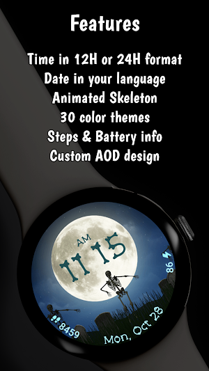 Halloween Watchface: Skeletons Screenshot 2