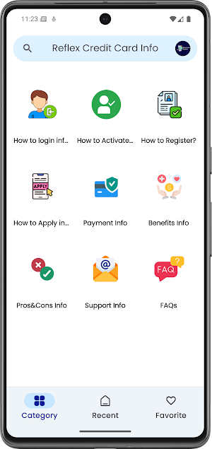 Reflex Credit Card Info Screenshot 1