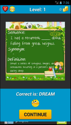 Vocabulary Quiz Screenshot 2