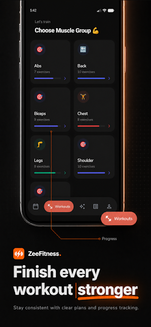 Gym Workout Tracker:ZeeFitness Screenshot 2