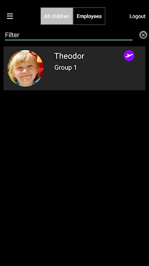 Safe nursery Check-in Screenshot 1
