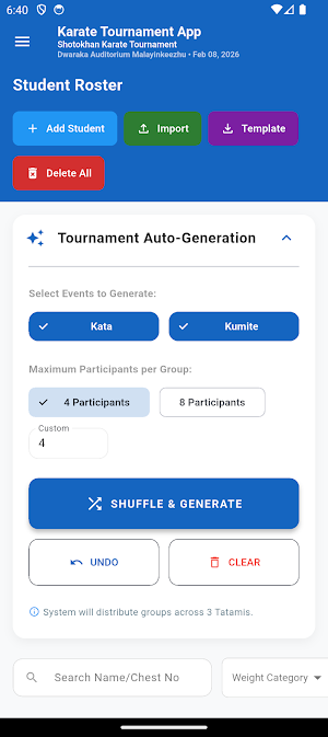 Karate Tournament App Screenshot 3