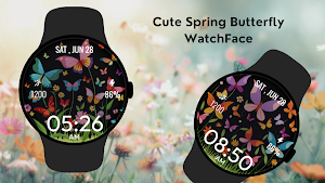 Cute Spring ButterflyWatchFace Screenshot 1