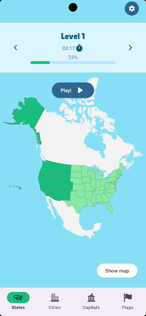 US States Map Quiz Game Screenshot 0