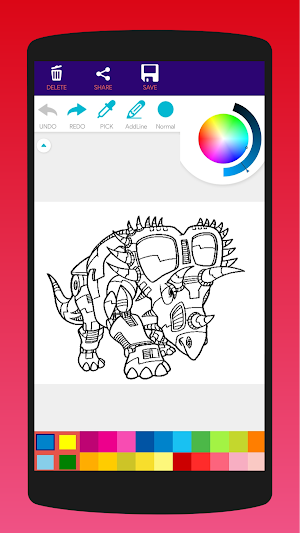 Dinosaur Robot Coloring Book Screenshot 3