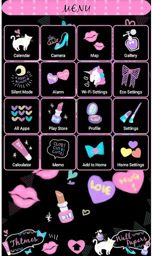 Cute Wallpaper Neon Kiss Screenshot 1
