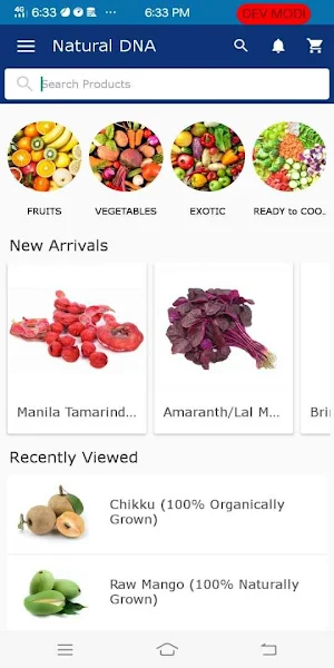 Natural DNA 100% Natural/Organic Fruits & veggies. Screenshot 1