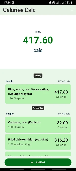 Malawi Calories Calc Screenshot 0