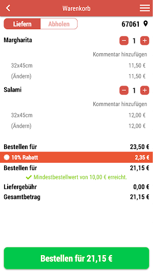 Pizza Frankenthal Screenshot 1