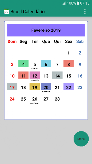 Brasil Calendário 2020 Screenshot 0