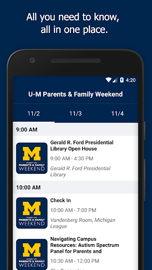 U-M Parents & Family Weekend Screenshot 1