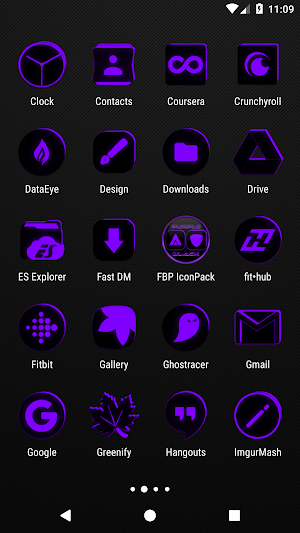 Flat Black and Purple IconPack Screenshot 2