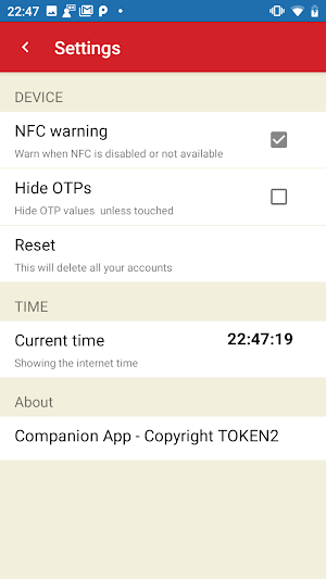 Token2 Companion App Screenshot 1