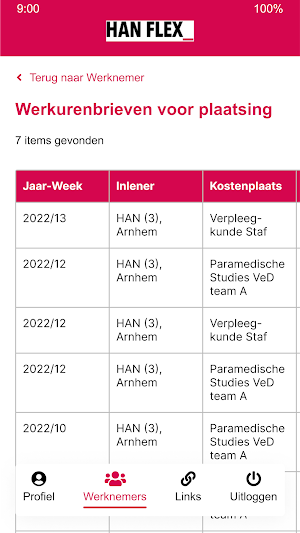 HAN FLEX urenportaal Screenshot 3