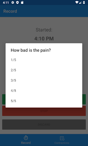 Contraction Timer Screenshot 2