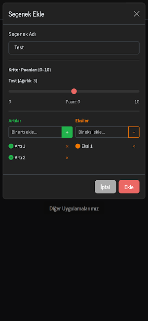 Karar Matrisi Screenshot 3