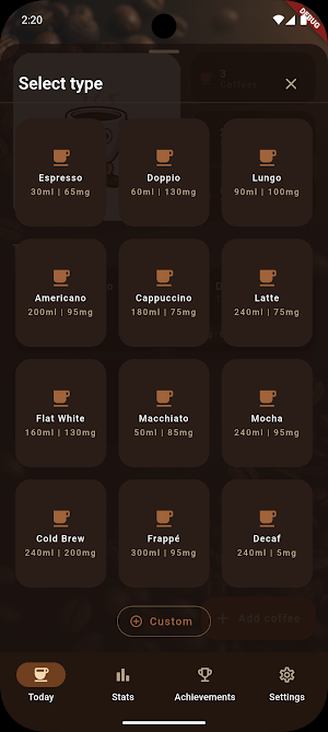 Kafein – Coffee Tracker Screenshot 1