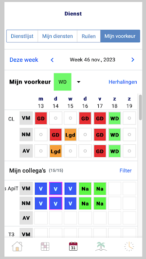 MedSpace Roosterapplicatie Screenshot 2