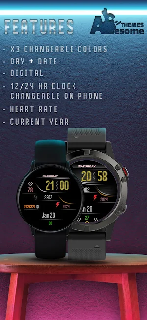 Gradient 010-Digital WatchFace Screenshot 3