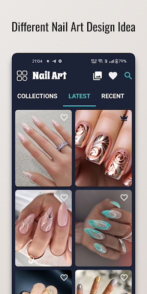 Rose Gold Waves Nail Design Screenshot 0
