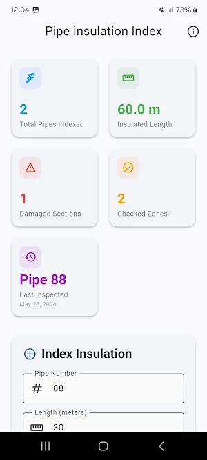Pipe Insulation Index Screenshot 0